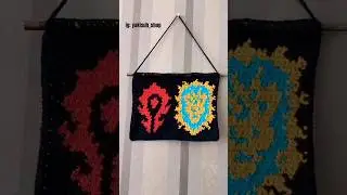 WoW crochet tapestry. For the Horde!🛡 #worldofwarcraft #warcraft #crochet #crocheting #horde