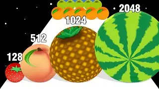 BALL RUN FRUIT MERGE - Water Melon Run, Level Up Balls (ASMR Gameplay)