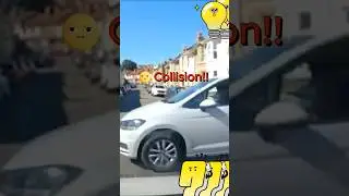Car Crash - Ignoring GIVE WAY Sign!! 🚗💥 #car #safedriving #travel