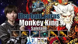 Monkey King Safelane | Elephant.eurus | CRAZY RIGHT CLICK DAMAGE EZ MMR | 7.30e Gameplay Highlights