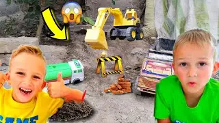Truck Construction 🚧 TOYS 😱| BROKEN ROAD SIDE WORK TOYS FOR KIDS | KIDS TOYS | TRUCK AND JCB | KIDS 