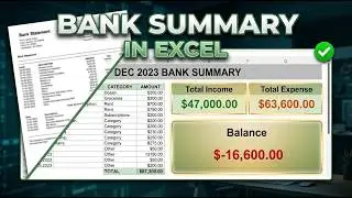 How to Make Bank Summary in Excel from PDF (Fast & Easy Method)