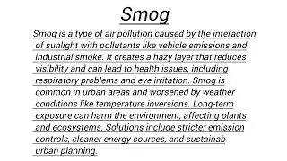 Essay on Smog in English / essay about smog in English / Note on smog / #english #education