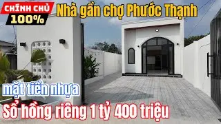 Tây Ninh: bán Nhà mới xây 6x25 cách chợ Phước Thạnh 700m mặt tiền nhựa 2PN sổ hồng riêng 1 tỷ 400tr