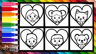 Dessiner Et Colorier Une Famille Avec Leurs Animaux 👩👧🐱👨👦🐶❤️ Parents, Enfants Et Animaux 👨&zwj;👩&zwj;🐱🐶🌈
