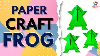 Paper Frog Making, How to make paper frog, Paper Craft, Origami Frog Making #craft #diy #papercraft