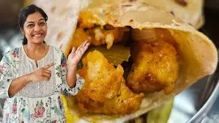 Easy Cauliflower Chapati Roll for school|Gopi Manchurian Chapati Wrap #trending #kidsrecipe #chapati