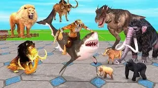 Paint Animals Tiger, Lion, Dinosaur, V/S  Elephant, Gorilla, Wolf, Mammoth 