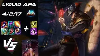 Team Liquid APA MID Twisted Fate vs Akali - NA Challenger Patch 25.20