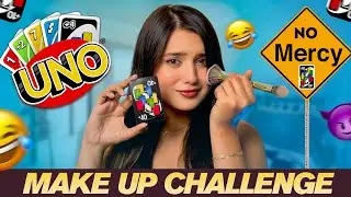 Uno no mercy makeup challenge 🔥🤯 #varshakaveri #unomakeup #grwm 