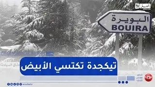 البويرة: تيكجدة تكتسي بالأبيض..قبلة لعشاق السياحة الجبلية