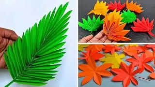 Super Realistic Easy DIY Leaves With Paper | Maple Leaf | Paper Craft Ideas |  Paper Leaves Making