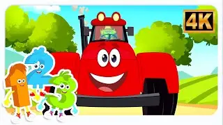Wheels On The Tractor Vehicle Rhymes And Kids Songs by Mr Number