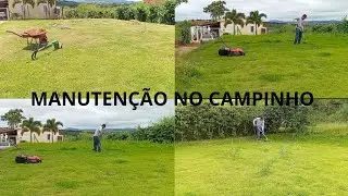 DANDO UMA LIMPEZA NO CAMPO DE FUTEBOL.