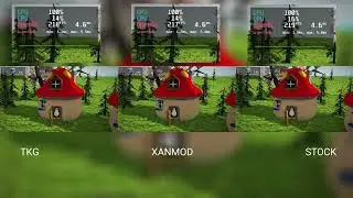 SuperTuxKart - Kernel performance comparison Stock/Xanmod/Tkg