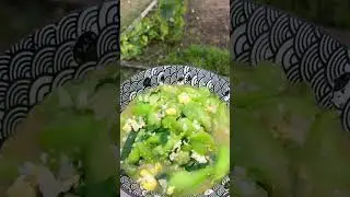 Stir fried luffa gourd with egg #khmerfood #cooking