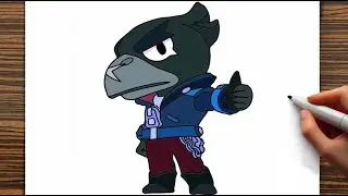 How to draw CROW from Brawl Stars Step by step