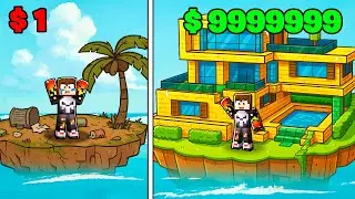 $1 Vs $999999 UPGRADING ISLAND IN ROBLOX ( part 1 ) 