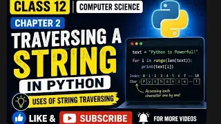 Class-12|CS| Chapter-2| Traversing A String In Python (@EnhanceCodeLearning 