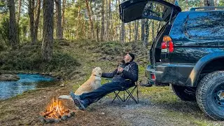 Offroad i spokój | Sam nad rzeką z psem i Terenówką | Kemping 4x4