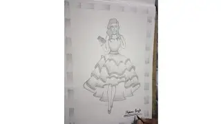 very easy step by step beautiful pencil doll drawing || modern art. #short #art #doll