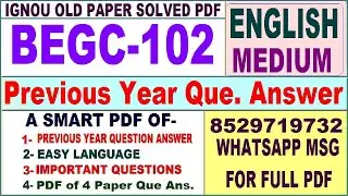 BEGC 102 Previous Year Question Paper Solved || begc 102 important questions with answers 2024