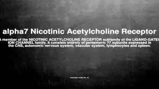 Medical vocabulary: What does alpha7 Nicotinic Acetylcholine Receptor mean
