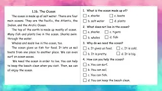 1.16 | The Ocean | Reading Skills | Grade 1 | All English 4U