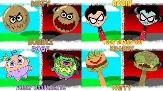 My Sprunki OC: Dirty Bubble, Robin, poof, Prabby (from SpongeBob SquarePants)