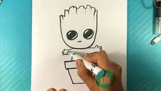 EASY How to Draw GROOT - Chibi