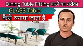 💫Glass dining table assembly / Steel glass dining table✅