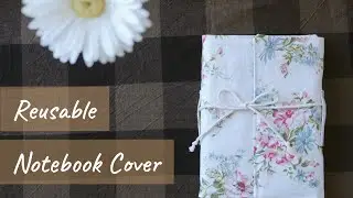 Reusable Fabric Notebook Cover with Pockets | Journal Cover DIY | Sewing Tutorial Step by Step