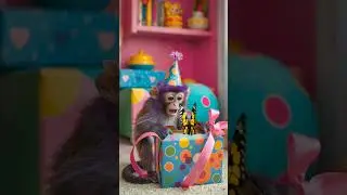 Surprise! Happy Birthday Papo Pipo!#AiMonkey#MonkeyBirthday #MonkeyParty#PurpleMonkey#Ai #PapoPipo
