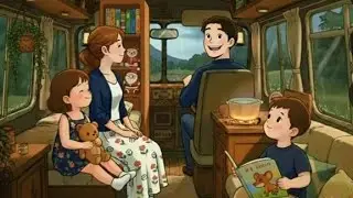 Family Road Trip &ndash; Overnight in the Car | Rainy Season | Ghibli-Inspired Cozy Journey