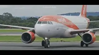 EasyJet Airbus A320 Arrival &ndash; Rollout, Slowdown & Taxi Past