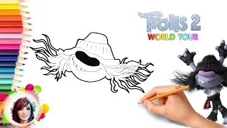 How to Draw a Face of Riff from Trolls 2 World Tour