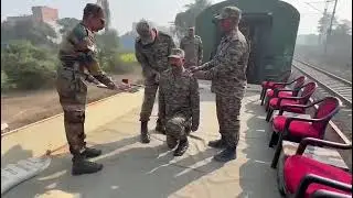  Army Promotion in Running Train