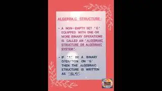 ALGEBRAIC STRUCTURE