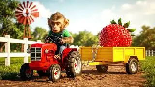 The Curious Journey of Monkey Nina: Tractor Trails, Magic Seeds, and Gentle Farm Adventures at Dusk