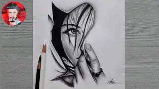 How to draw a girl step by step || Pencil sketch - Easy drawing || 3D Drawing ||Pencil Sketch