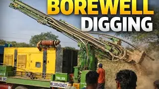 Borewell Digging in Village | Powerful Machine Drilling | Water Found 💧🚜. #automobile #viralvideo 