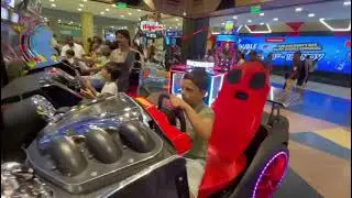 Fun at mall with driving car