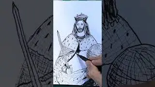 Inktober Drawing Challenge | Day 20 | Saint Ferdinand #inktober2025 #inktober #catholicinktober