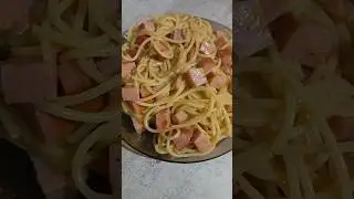 spaghetti with ham and cheese #cooking #food #recipe #spaghetti #cheese #ham