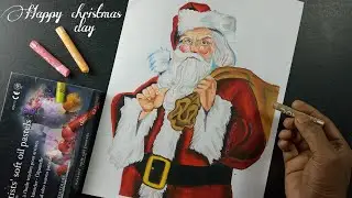 Как нарисовать Санта-Клауса масляной пастелью