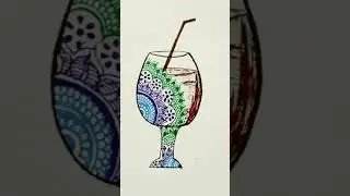 Drink glass// glass drawing//#shorts #glass