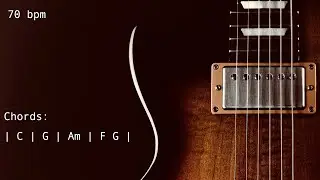 C major guitar backing track | Clean electric guitar (70 bpm)