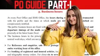 GDS to MTS-POSTMAN Departmental Exam Preparation | Post office Guide Part-I | Business Hours 2026
