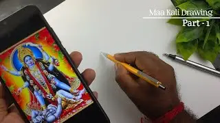 Maa kali Full Body Drawing, kali Mata Drawing, How to draw Maa kali