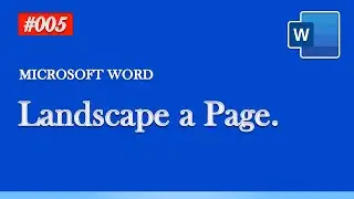 How to Landscape a page in Word
